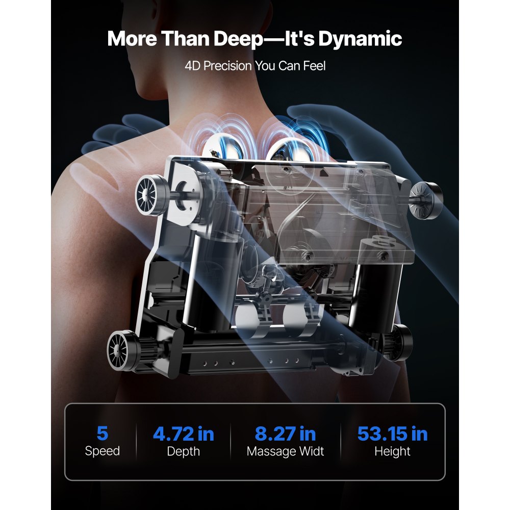 VEVOR Massagesessel Ganzkörpermassagesessel Zero Gravity mit SL-Schiene & Yoga-Stretch-Modus, Relaxsessel mit Heizung & einziehbarem Pedal & 36 Airbags & LCD-Bildschirm Massagestuhl 4D-Massage