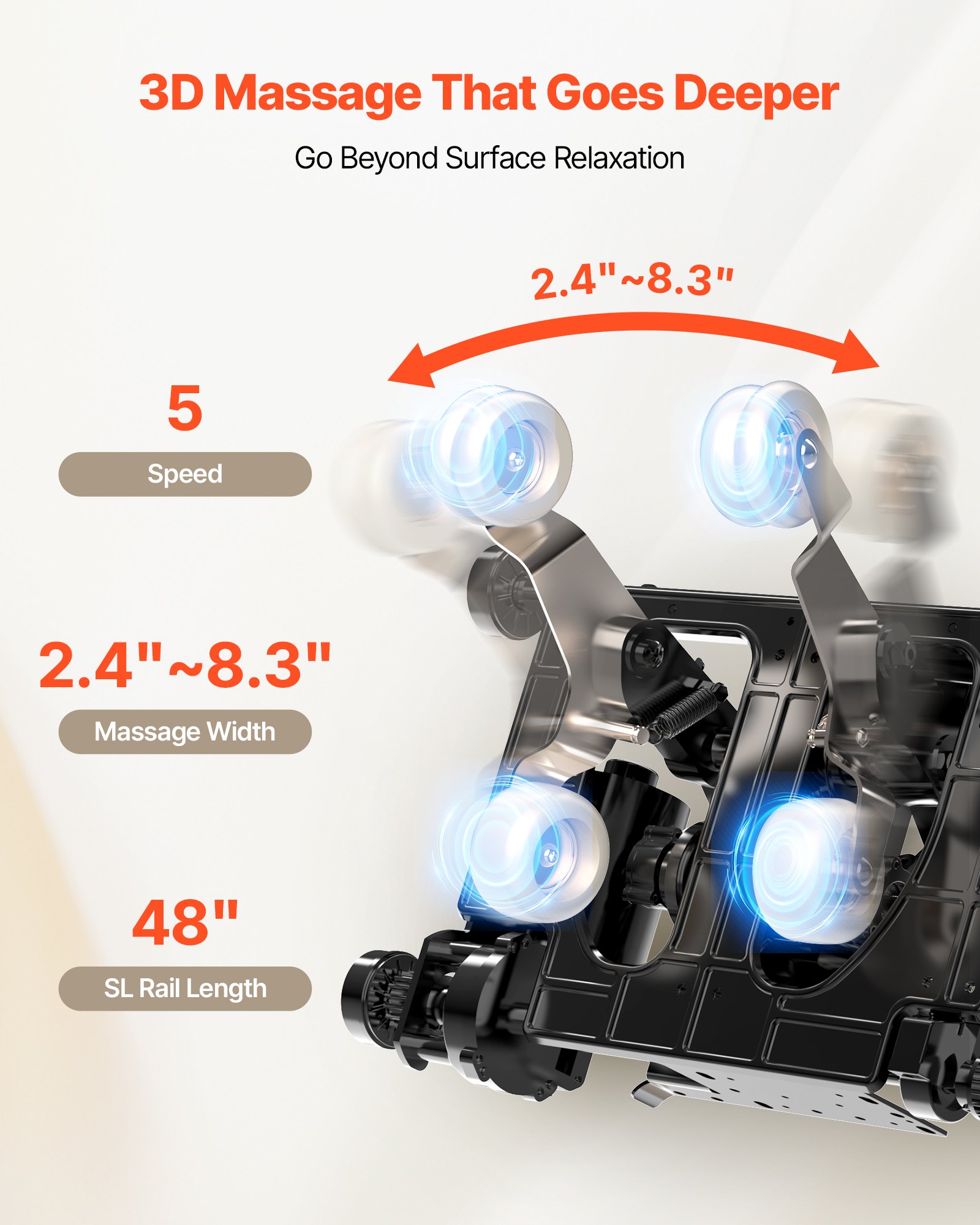 VEVOR Massagesessel Ganzkörpermassagesessel Zero Gravity mit SL-Schiene & 18 Auto-Modi, Relaxsessel mit Heizung & einziehbarem Pedal & 36 Airbags & Fußrolle & LCD-Bildschirm, Massagestuhl 3D-Massage