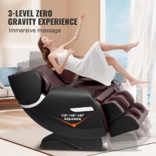 VEVOR-Massagesessel – Ganzkörper-Schwerelosigkeitssessel mit mehreren Automatischen Modi, 3D-Shiatsu, Heizung, Bluetooth-Lautsprecher, Airbag, Fußrolle und Touchscreen