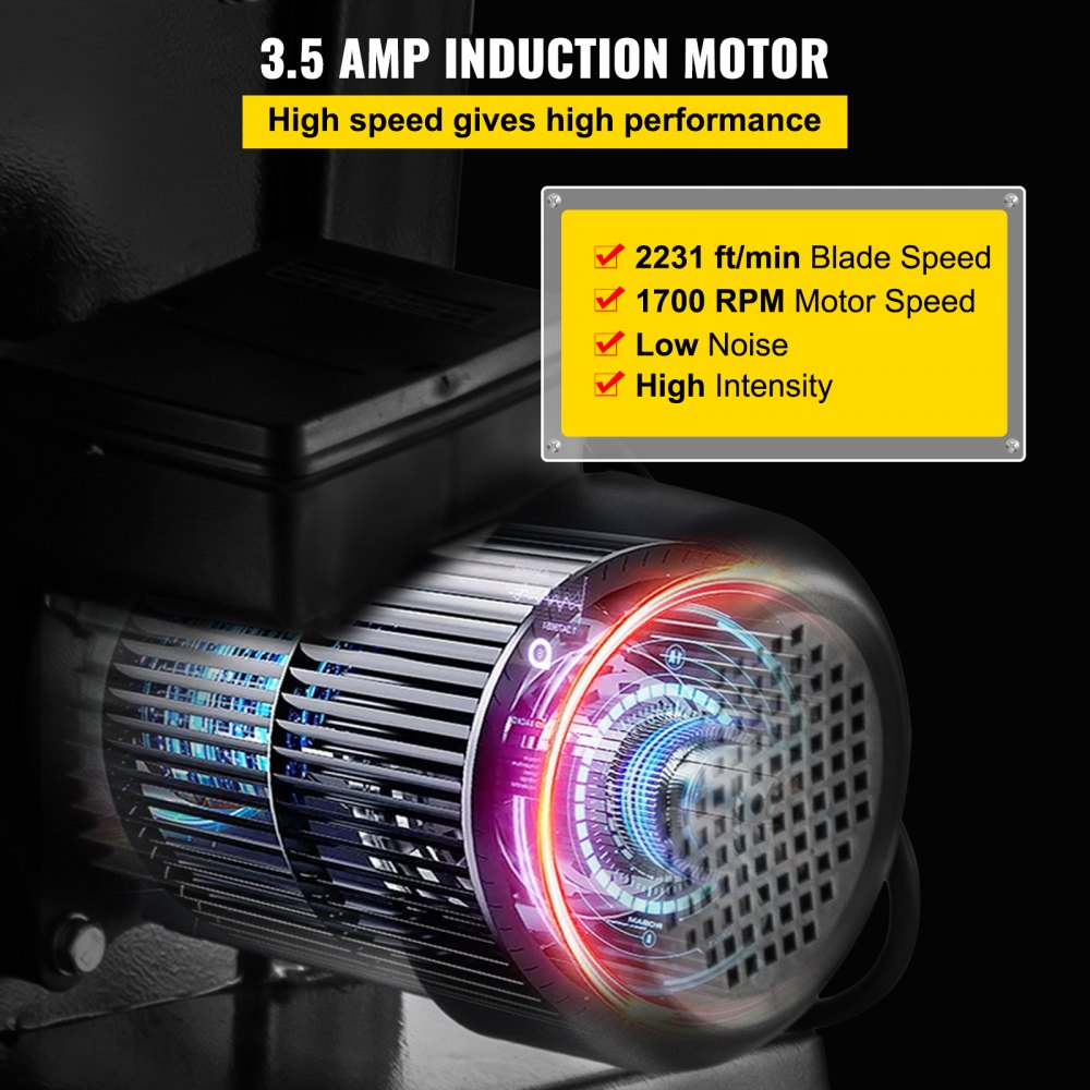 VEVOR Bandsäge 10 Zoll Tischbandsäge 370W Anschlag Bandsäge 1700 U/min Holzbandsägemaschine Holz 0 - 45° Holzbandsäge 220 V Schnitttiefe 4 Zoll / 100