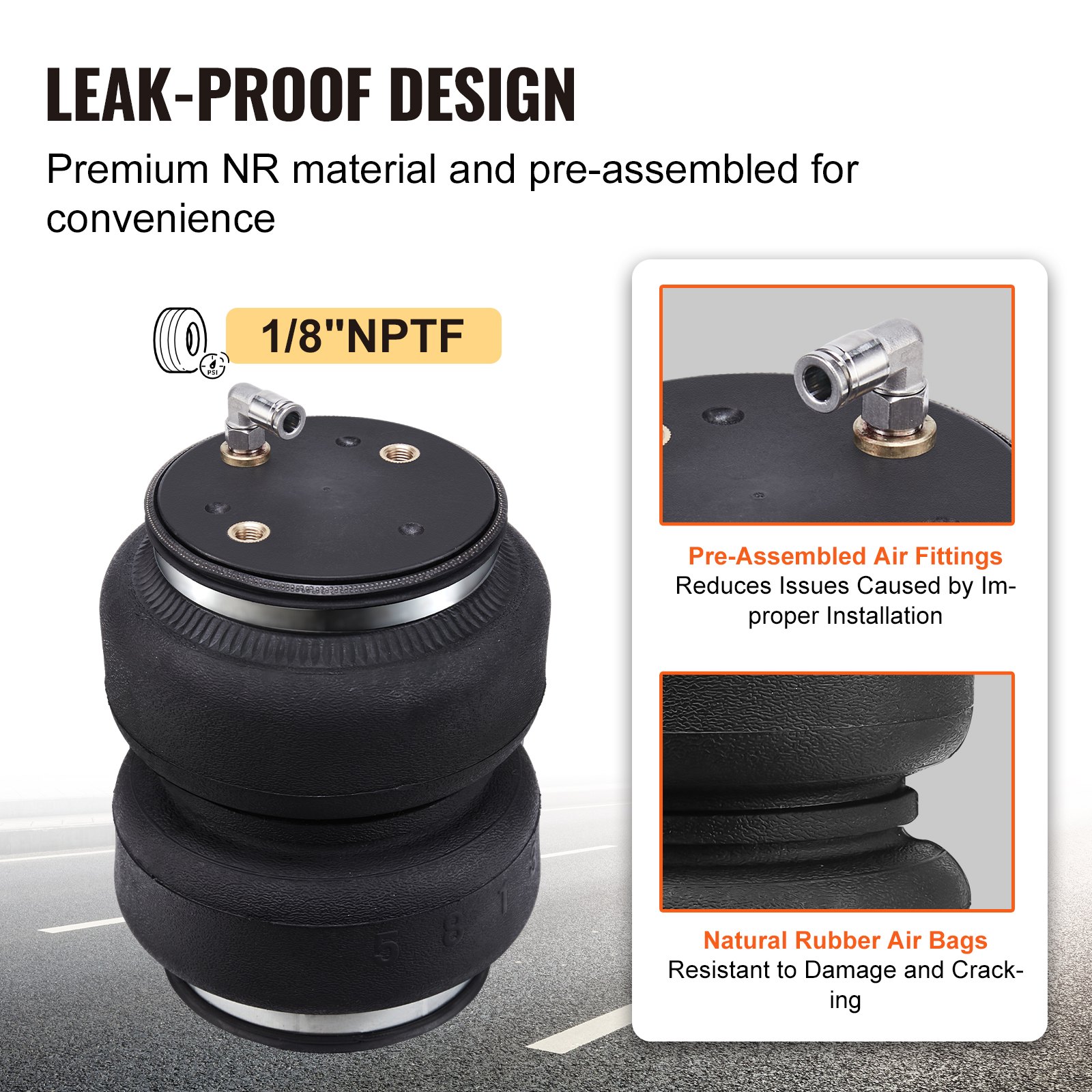 VEVOR Airbag-Federungssatz, Luftfeder-Federungssatz Kompatibel mit 2011-2018 Dodge Ram 1500, 2019-2021 Dodge Ram 1500 Classic, 5000 lbs Belastung, 5 bis 100 PSI