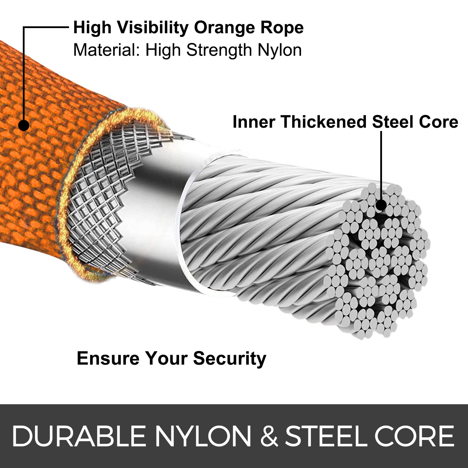 Halteseil Verbingdungsmittel Mit Stahlkern Flipline Dreifachverriegelung 12 Mm