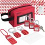 VEVOR Elektrisches Lockout-Tagout-Kit, 26-teiliges Sicherheits-Loto-Kit inkl. Vorhängeschlösser, Haspen, Anhänger, Nylonbänder und Tragetasche, Lockout-Tagout-Sicherheitswerkzeuge