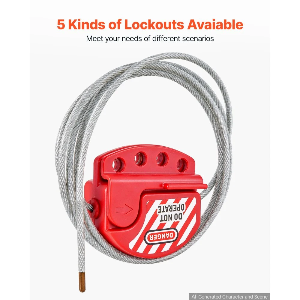 VEVOR 42-teiliges Lockout-Tagout-Kits, elektrisches Sicherheits-Loto-Kit, enthält Vorhängeschlösser, 5 Arten von Lockouts, Haspen, Anhänger und Kabelbinder, Box, Lockout-Sicherheitswerkzeuge für die B