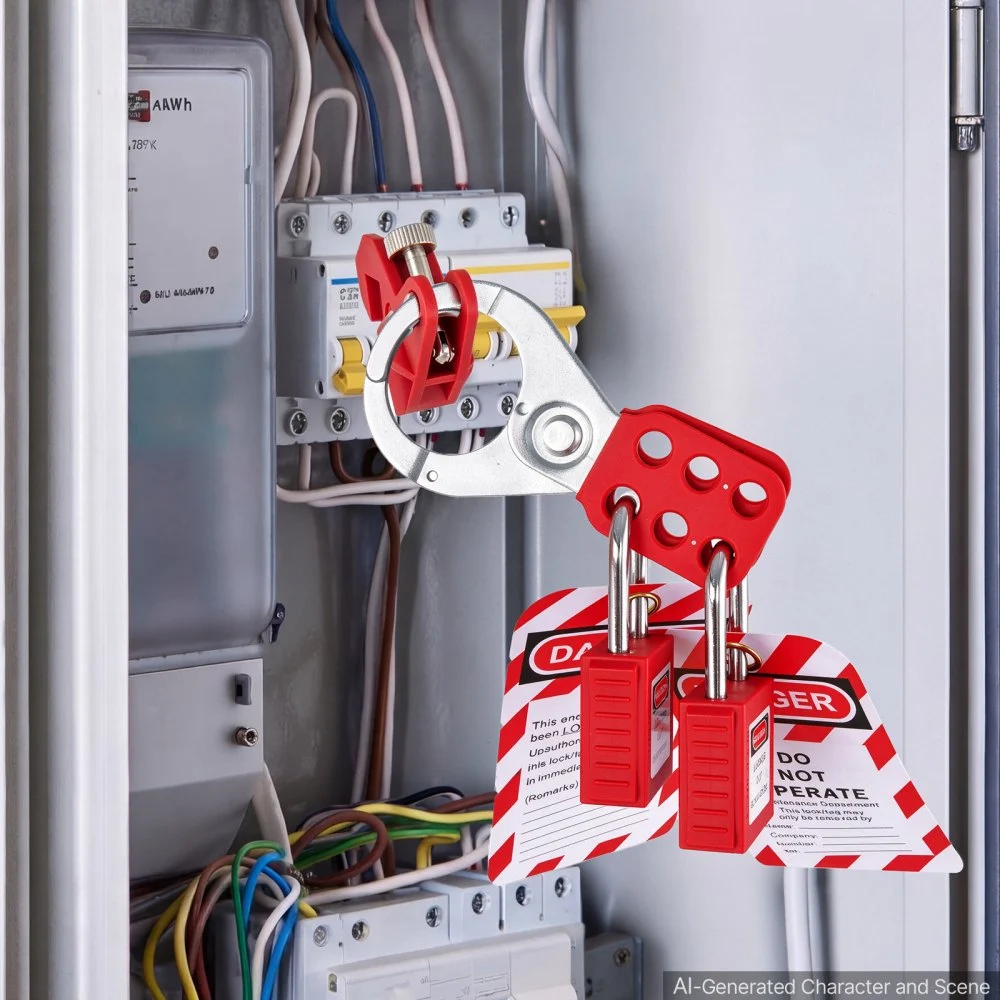 VEVOR 42-teiliges Lockout-Tagout-Kits, elektrisches Sicherheits-Loto-Kit, enthält Vorhängeschlösser, 5 Arten von Lockouts, Haspen, Anhänger und Kabelbinder, Box, Lockout-Sicherheitswerkzeuge für die B