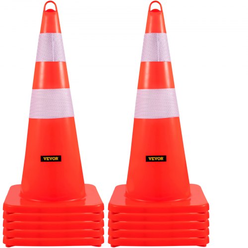VEVOR Sicherheitskegel, Verkehrskegel, 33 x 73 cm orange, reflektierende Kragen, Straßenkegel