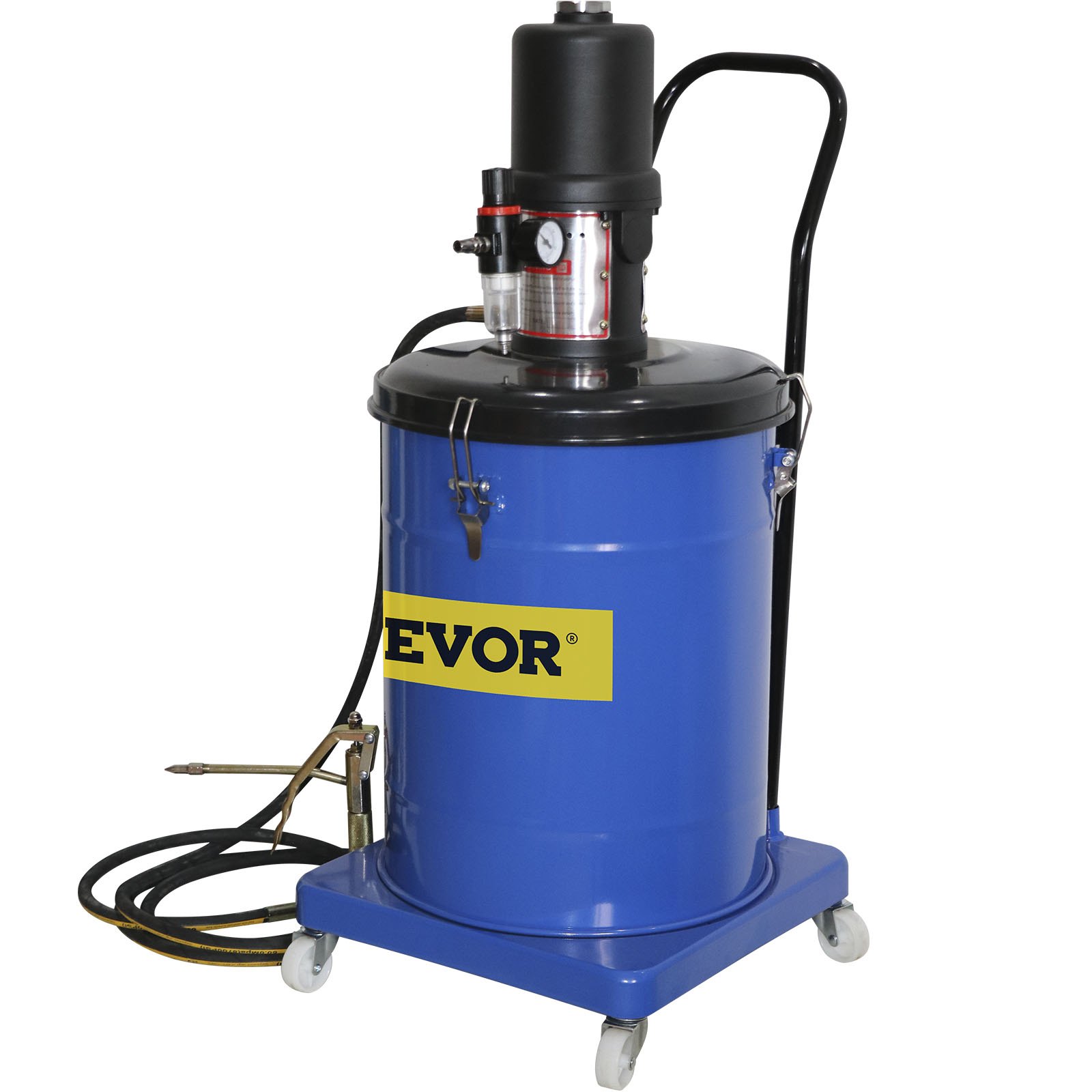 VEVOR Pneumatische Abschmierpresse Fettpresse 40 L Schmiereimer 0,48-0,52 Mpa Druckverhältnis 80: 1 Fahrbare Fettpumpe 1,3 L / min Schwenkbarer