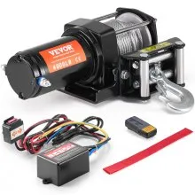 VEVOR Elektrische Seilwinde, 4000 lb Seilzugkapazität, 12 V DC ATV/UTV-Winde mit Φ3/16 Zoll x 39 Fuß 7-Strang-Stahlkabel-Rollenführung, kabellose und kabelgebundene Fernbedienung, IP55 wasserdicht zum Abschleppen von UTV ATV