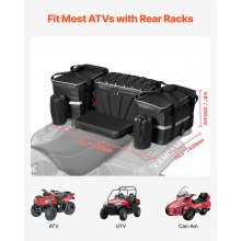 VEVOR 54L ATV UTV Hinten Lagerung Tasche Hecktasche Aufbewahrungstasche Schwarz