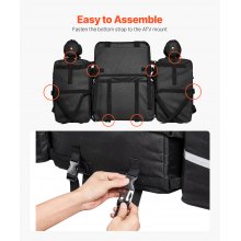 VEVOR 54L ATV UTV Hinten Lagerung Tasche Hecktasche Aufbewahrungstasche Schwarz