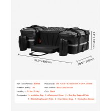 VEVOR 54L ATV UTV Hinten Lagerung Tasche Hecktasche Aufbewahrungstasche Schwarz