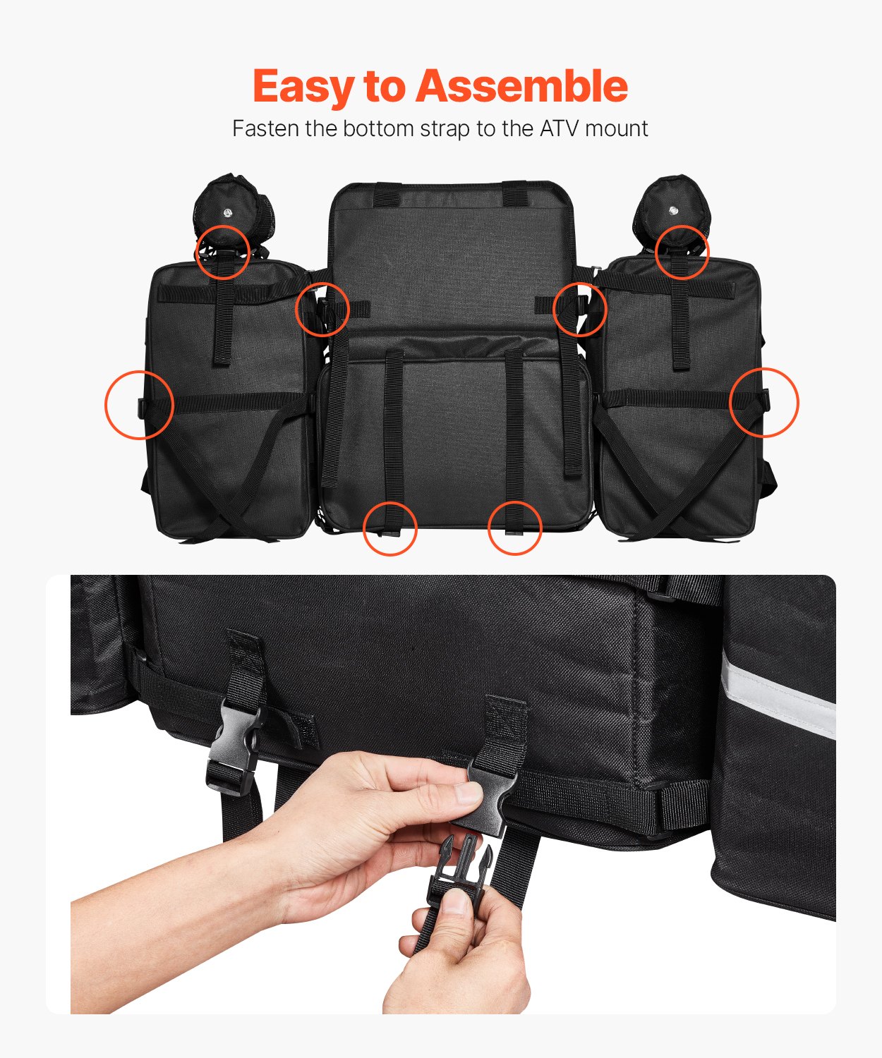 VEVOR ATV Heckaufbewahrungstasche Hecktasche Heckfrachttasche aus 600D Oxford-Stoff (54 L) mit 16 L Kühl-Isoliertasche, Rücksitz-Ausrüstungstasche, passend für die meisten ATVs UTVs