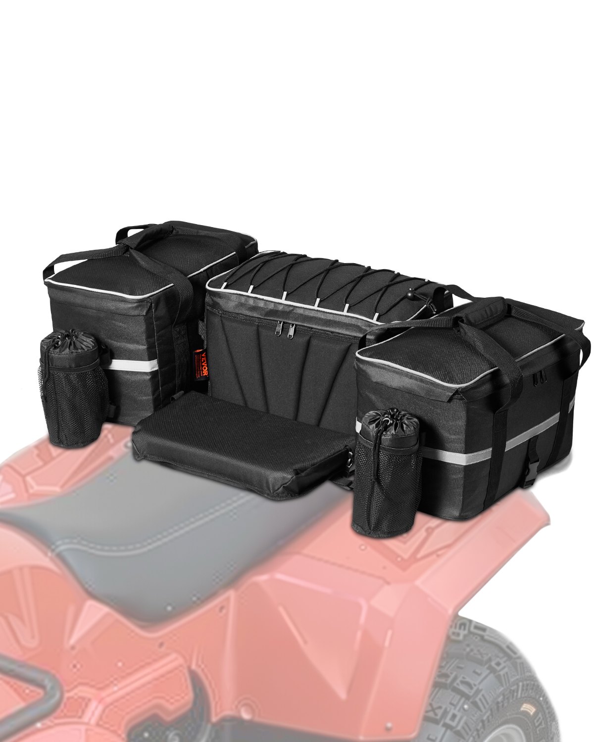 VEVOR ATV Heckaufbewahrungstasche Hecktasche Heckfrachttasche aus 600D Oxford-Stoff (54 L) mit 16 L Kühl-Isoliertasche, Rücksitz-Ausrüstungstasche, passend für die meisten ATVs UTVs