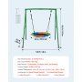 VEVOR Swing Set for Backyard, 100 cm Saucer Swing Seat with Heavy Duty A-Frame Metal Stand, 199.6 kg Load Capacity, Reinforced with Spiral Ground Anchors, Swingset Outdoor for Kids, Green and Colorful