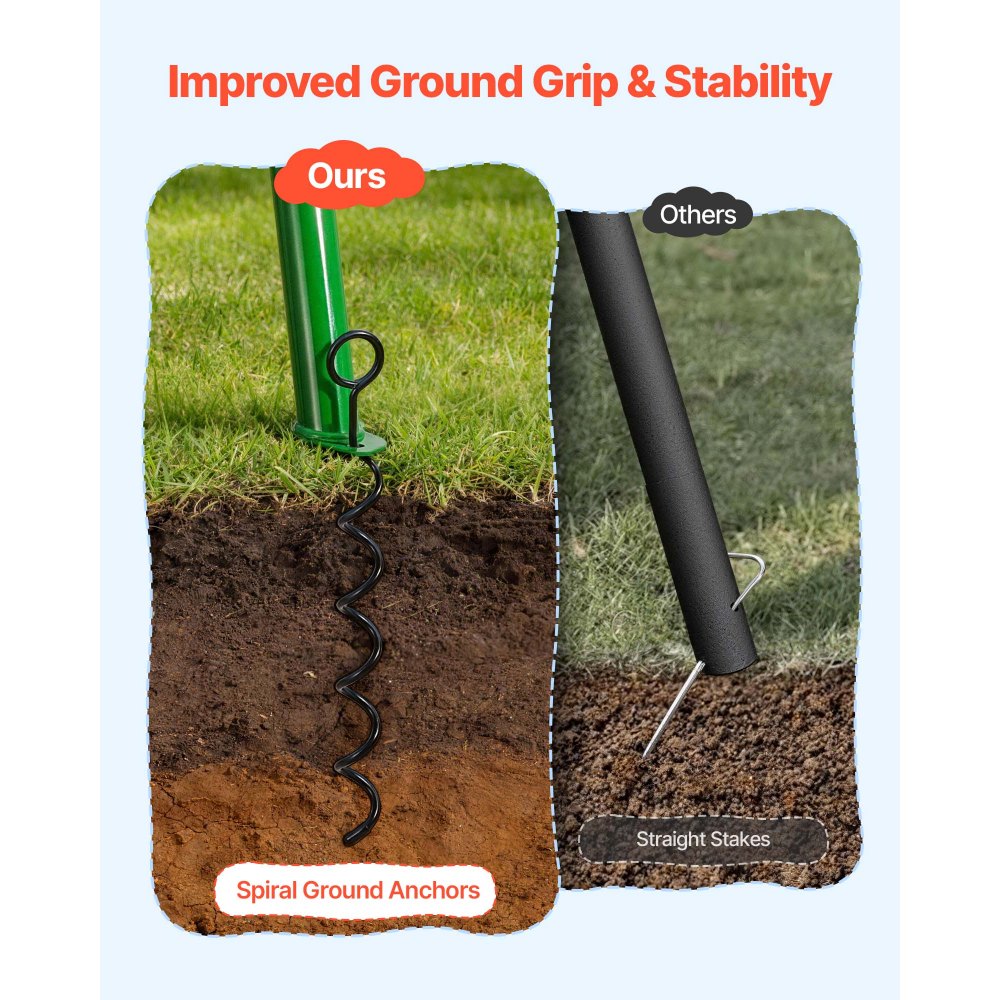 VEVOR Gartenschaukel mit A-förmigem Metallgestell, Doppelschaukel (1 Tellerschaukel & 1 Gurtschaukel), bis zu 199,6 kg Tragkraft, Schaukelset Outdoor, Verstärkt mit Spiralförmigen Bodenankern