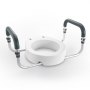 VEVOR Toilettensitzerhöhung, 88,9 mm Hoch, Tragkraft 136 kg, für Runde Standardtoiletten, Aluminium-Handlauf, mit EVA-Armlehnenpolster, für Senioren, Behinderte, Patienten, Schwangere, Mediziner