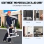 VEVOR Teleskopleiter, 2,4-5 m, A-förmige Aluminium-Ausziehleiter, leichte, zusammenklappbare Leiter mit Mehrfach-Einzug, 170 kg Tragkraft mit Stabilisatorstange, Mehrzweckleiter für Wohnmobil, Camper