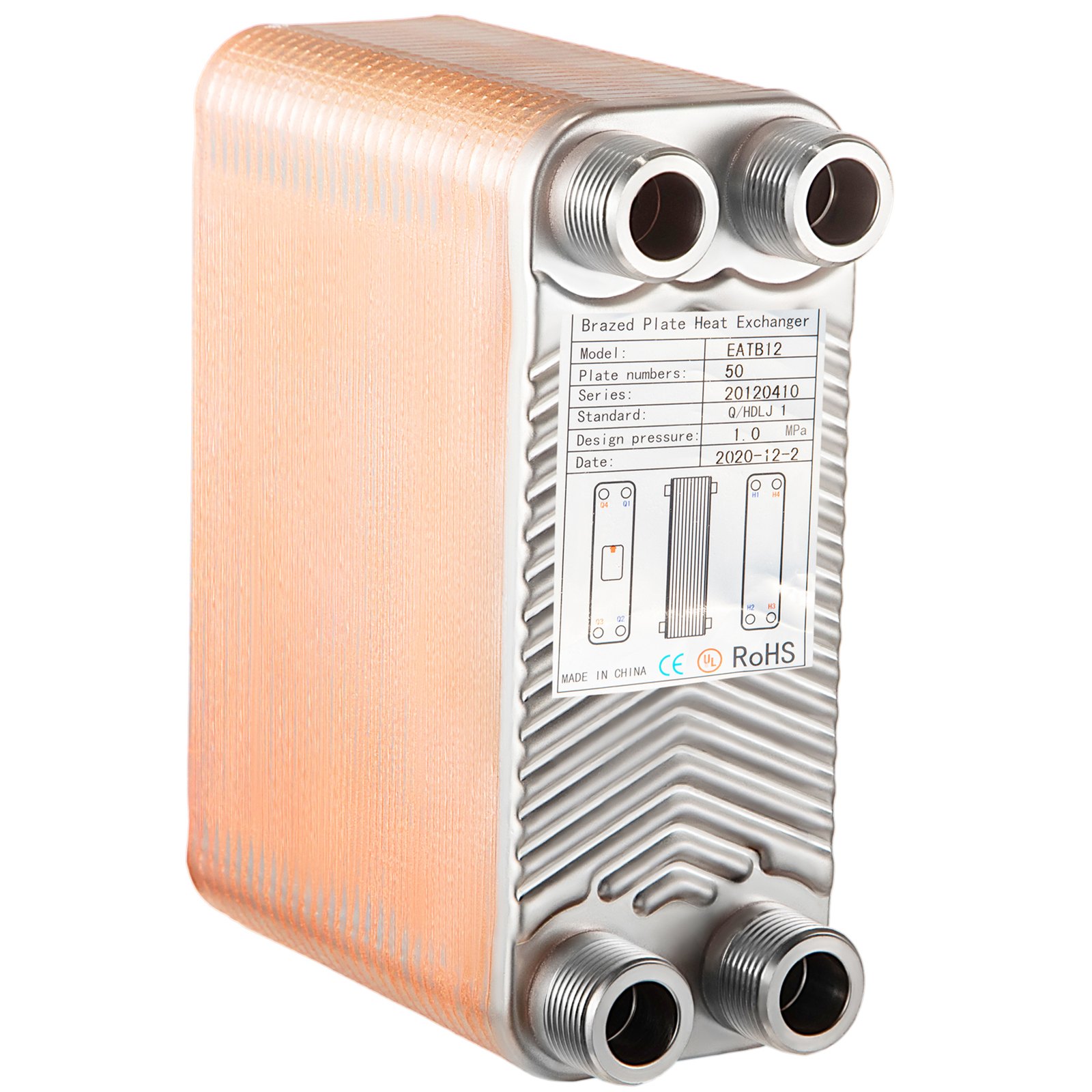 Edelstahl Plattenwärmetauscher B3-12a-50 110kw Ohne Dämmschale Solartauscher