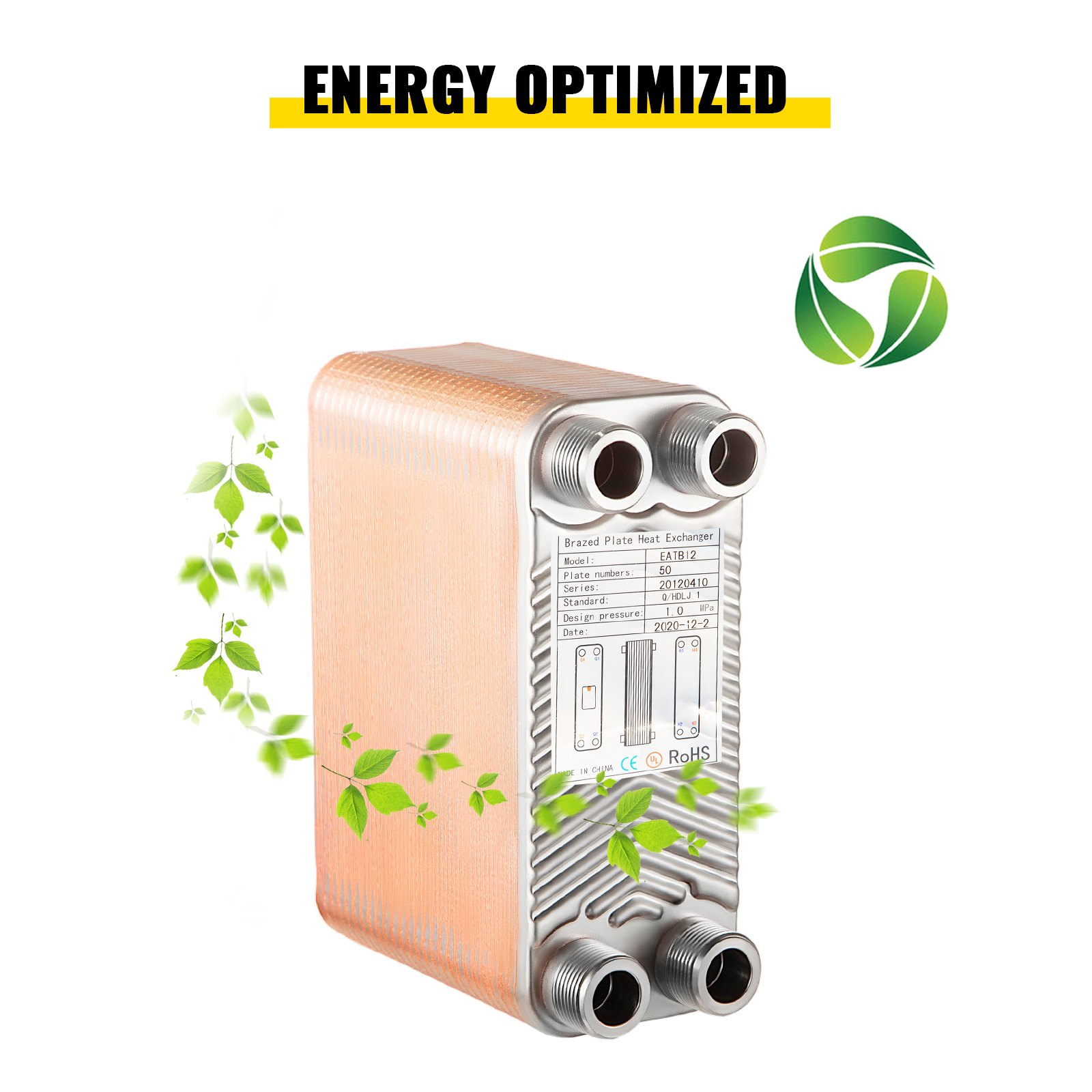 Edelstahl Plattenwärmetauscher B3-12a-50 110kw Ohne Dämmschale Solartauscher