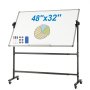 VEVOR Rollbares Whiteboard, 48 x 32 Zoll Doppelseitiges Magnetisches Mobiles Whiteboard, 360° Wendbare, Höhenverstellbare Trockenlöschtafel mit Rädern und Beweglicher Ablage