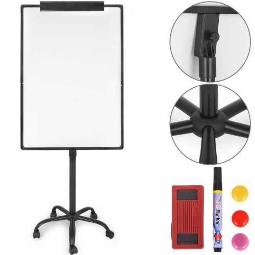 70x100cm Flipchart Whiteboard Magnettafel Höhenverstellbar Mobiler Stand