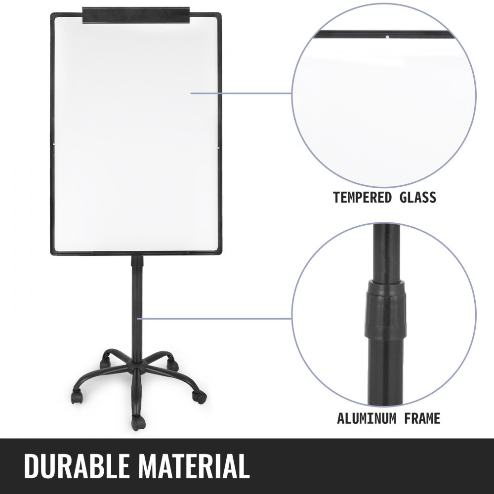 70x100cm Flipchart Whiteboard Magnettafel Höhenverstellbar Mobiler Stand