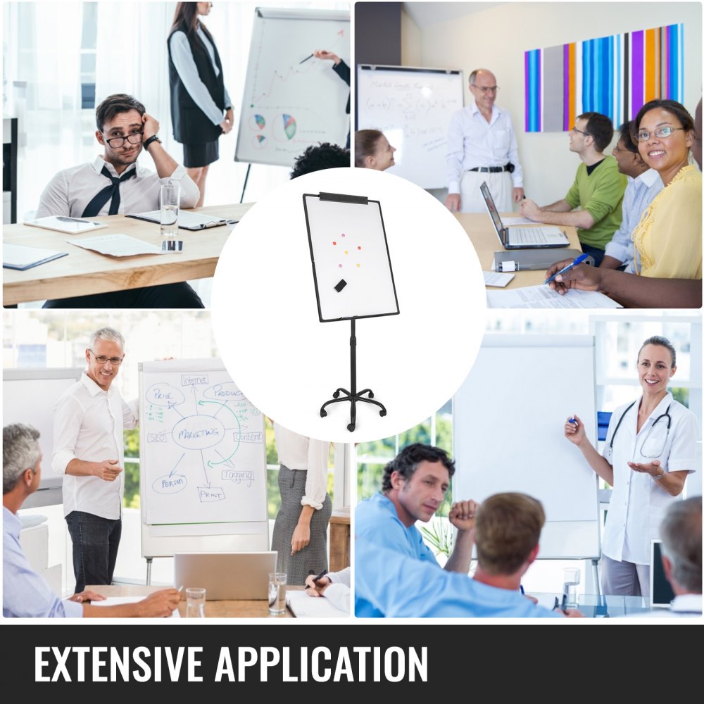 70x100cm Flipchart Whiteboard Magnettafel Höhenverstellbar Mobiler Stand