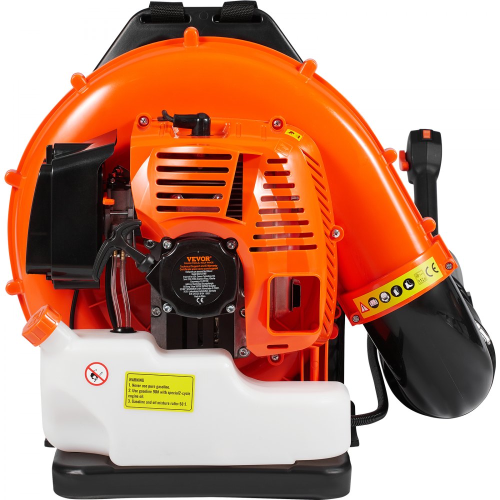 VEVOR Laubbläser als Rucksack, 79 CC 2-Takt Benzin-Laubbläser mit 3-Liter-Kraftstofftank, 930 CFM Luftvolumen, 184 MPH Geschwindigkeit, ideal für Rasenpflege, Laubreinigung und Schneeräumung