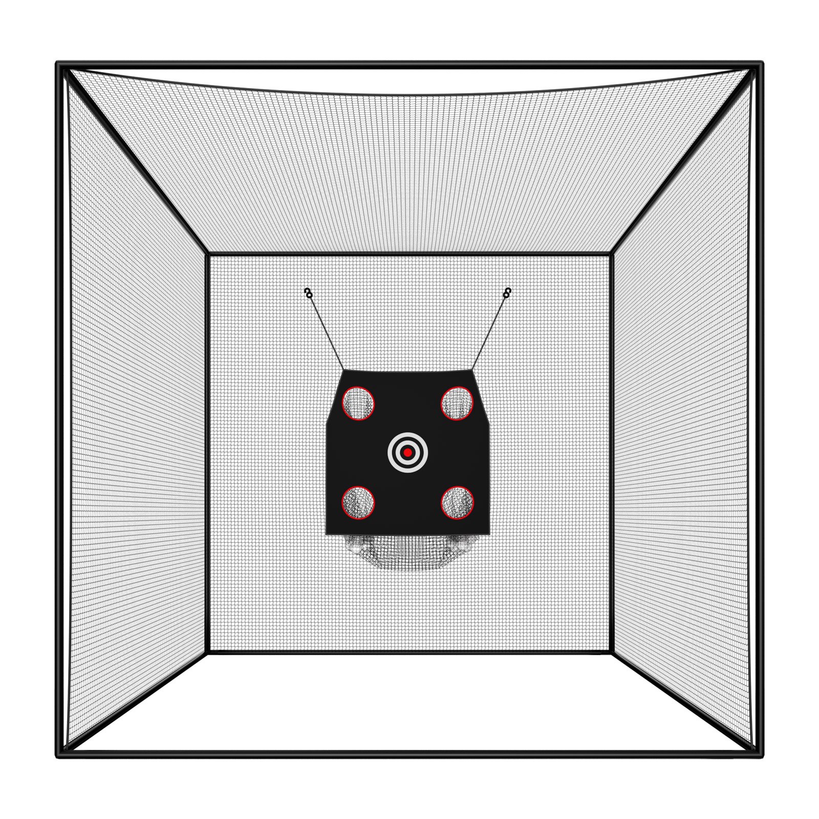 VEVOR Golf-Schlagkäfig 305x305x305 cm, Abschlagkäfig mit 3-lagigem & Knotenlosem Polyestergewebe, Golf- und 9-Loch-Baseballziel, Golf-Schlagnetz Trainingsnetz Übungsnetz für Outdoor Indoor