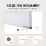 VEVOR Kalender Whiteboard Beschreibbare Magnettafel 915 x 610 mm, Memoboard Whiteboard inkl. 2 Whiteboard-Stifte +6 Magnete + 1 Magnetische Löscher, White Board Trocken Abwischbares To-do-Liste Büro
