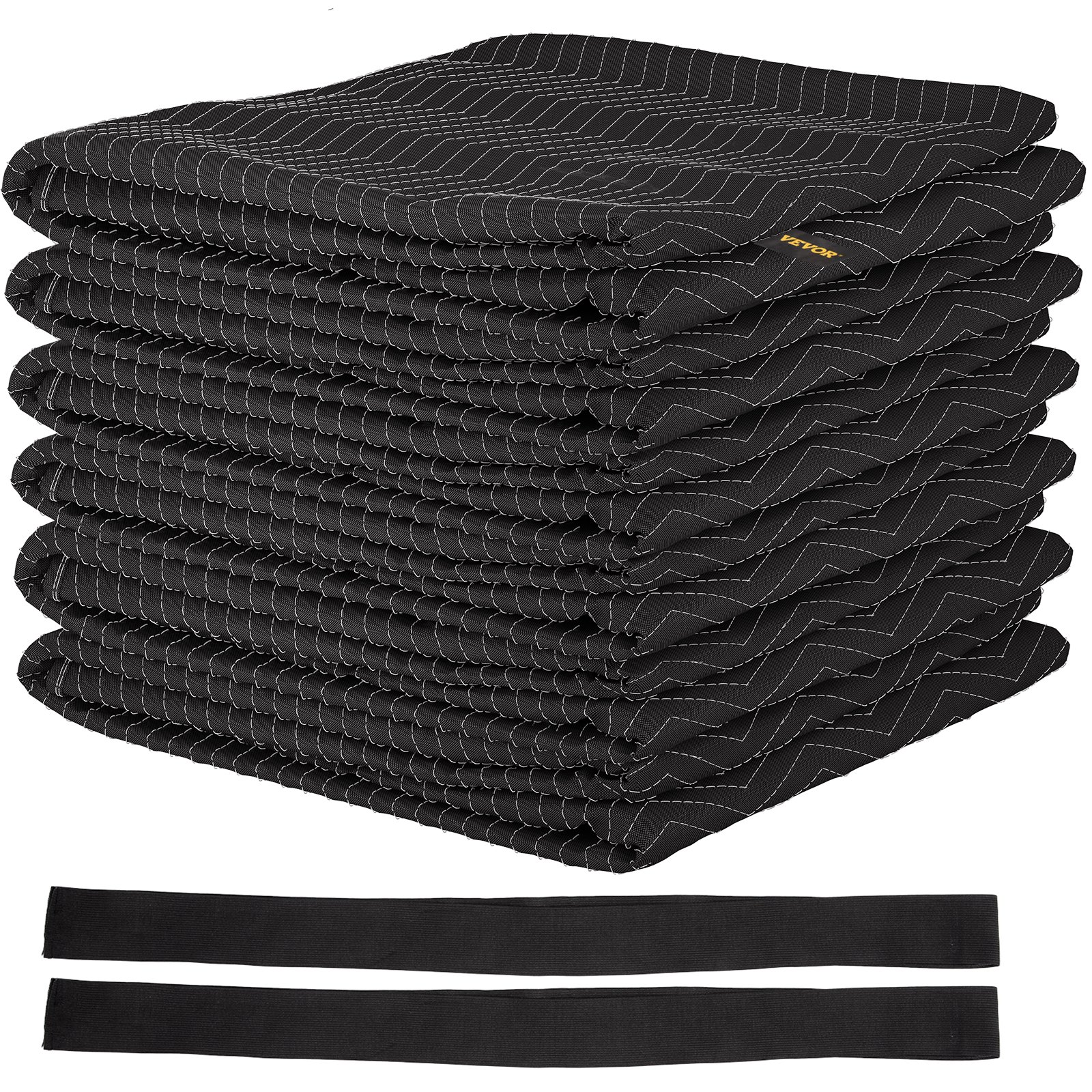 VEVOR Packdecken 203 x 183 cm Möbelpackdecken, Schwarz Umzugsdecken, 6 Stück Möbeldecken, Transport Decken aus Vliesstoff / recycelte Baumwolle, Allzweckdecken Geeignet als Schutzdecke & Auskleidung