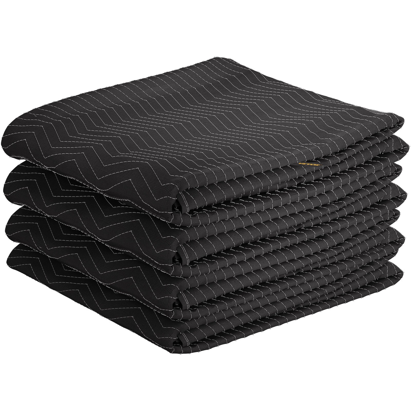 VEVOR Packdecken 203 x 183 cm Möbelpackdecken, Schwarz Umzugsdecken, 4 Stück Möbeldecken, Transport Decken aus Vliesstoff / recycelte Baumwolle, Allzweckdecken Geeignet als Schutzdecke & Auskleidung