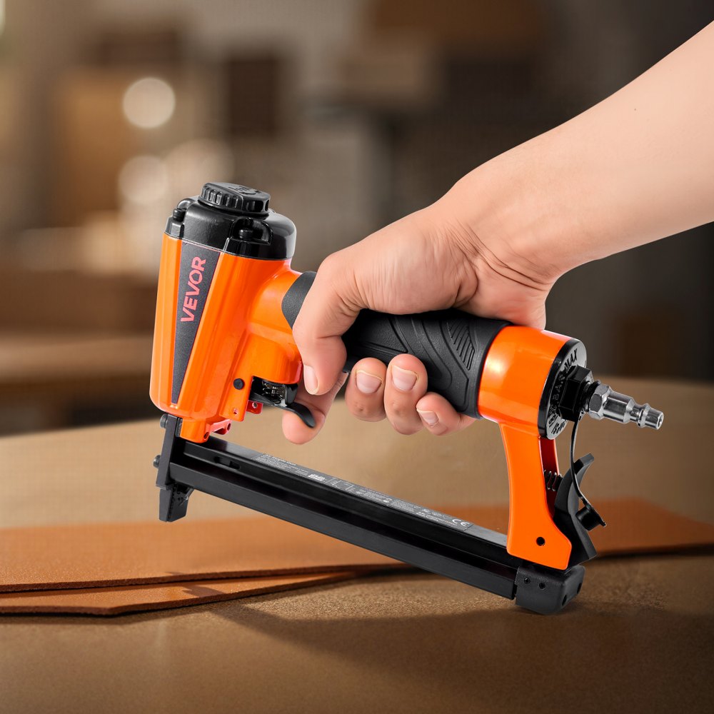 VEVOR Druckluft-Tacker, Druckluftnagler für 80er-Serie, 12,8 mm Krone, 6–16 mm Länge, Klammern, 70–110 PSI, Klammergerät für Holzbearbeitung, Polsterarbeiten, Handwerk, Heimwerkerprojekte