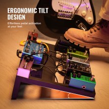 VEVOR Pedalboard für Gitarre, 508 x 280 mm, Aluminiumlegierung, 1 kg, Pedalboard für Gitarreneffekte, mit Tragetasche, Klettverschluss, Rollstreifen, bietet Platz für 10–12 Gitarrenpedale