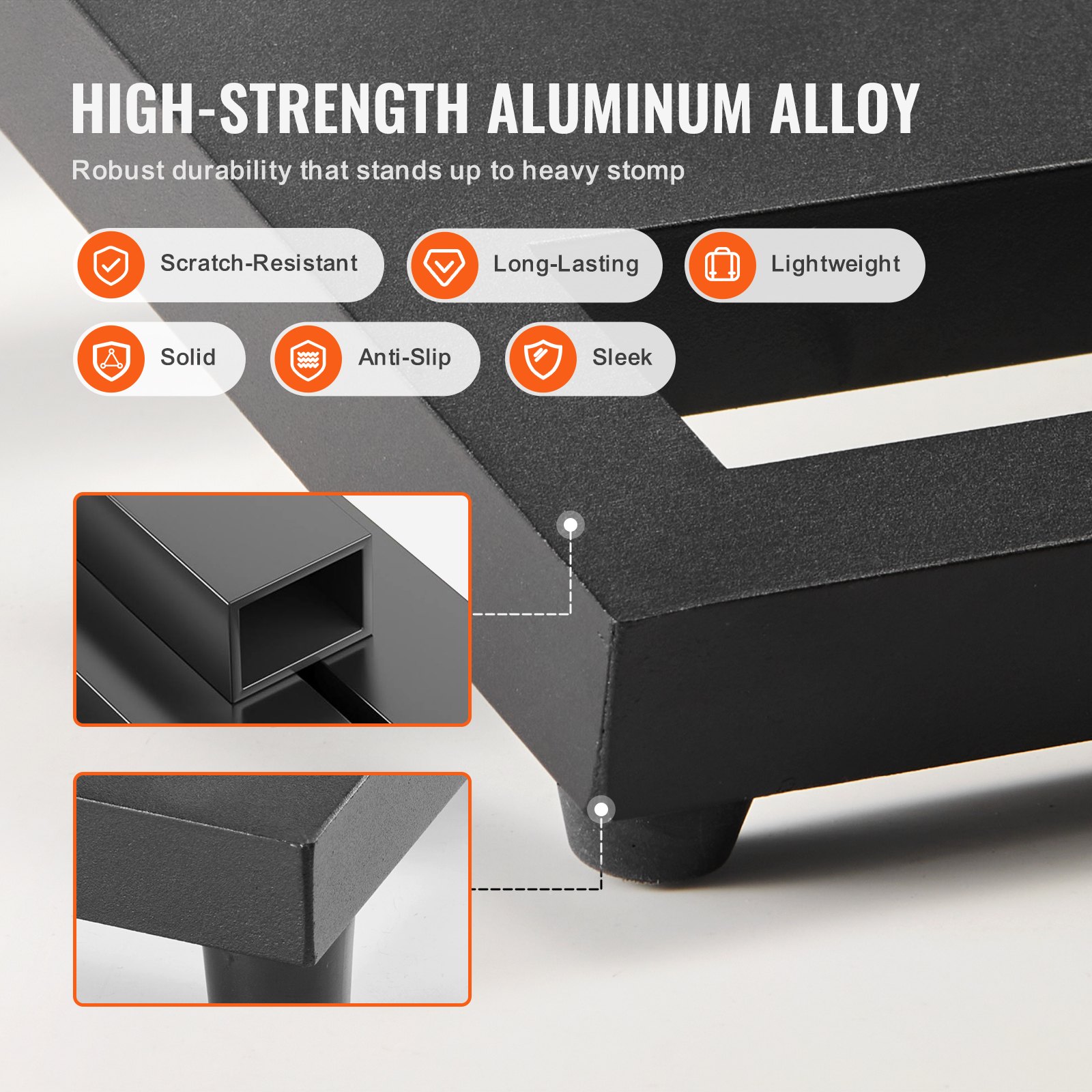 VEVOR Pedalboard für Gitarre, 508 x 280 mm, Aluminiumlegierung, 1 kg, Pedalboard für Gitarreneffekte, mit Tragetasche, Klettverschluss, Rollstreifen, bietet Platz für 10–12 Gitarrenpedale