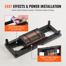 VEVOR Gitarren-Pedalboard, 380 x 145 mm, Aluminiumlegierung, 0,37 kg, Pedalboard für Gitarreneffekte mit Tragetasche, hochwertiger fester Klettverschluss-Schultergurt, für 4–6 Gitarrenpedale, klein