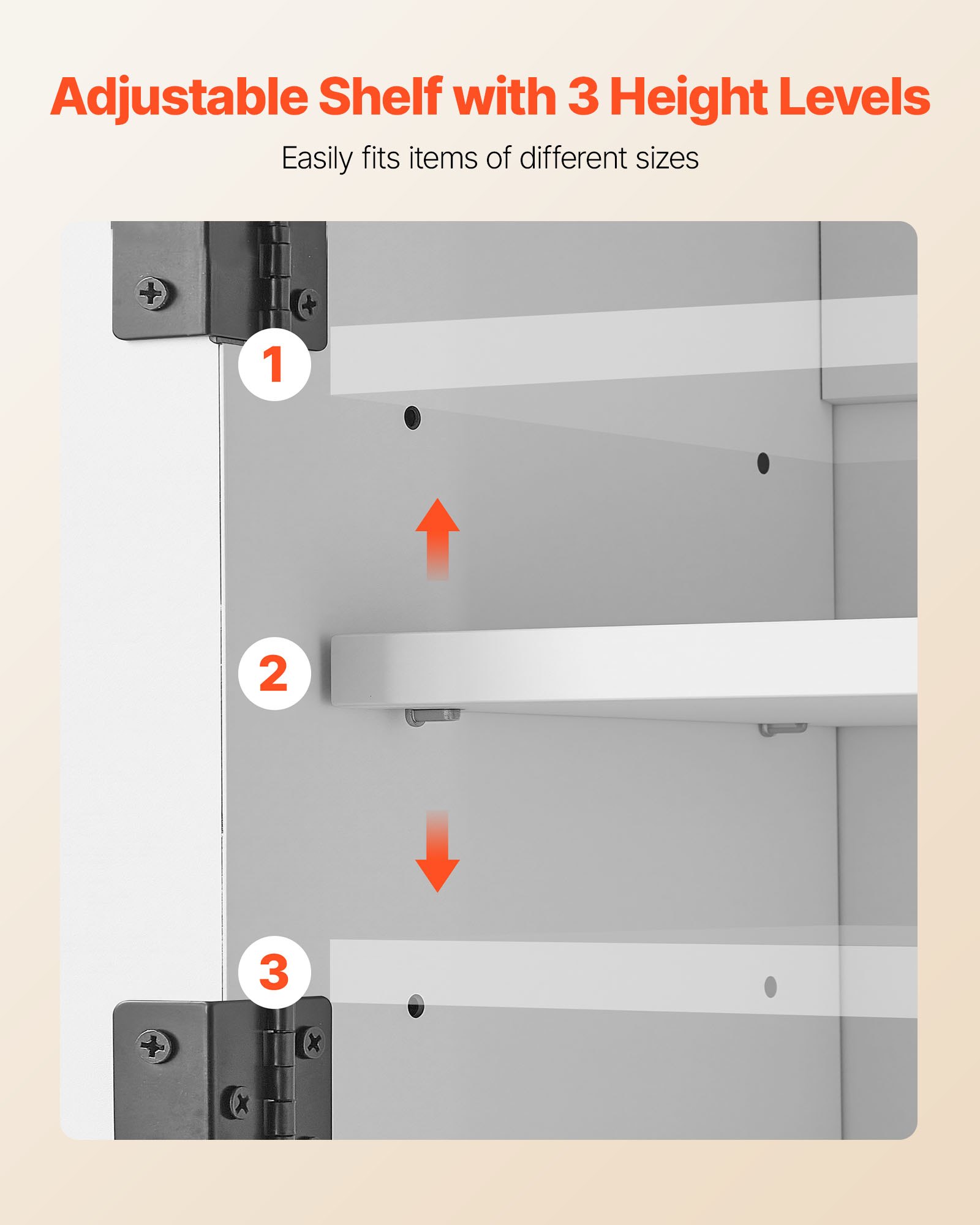 VEVOR Badezimmer Wandschrank Medizinschrank mit 2 Türen & verstellbaren Regalen, Aufbewahrungsschrank Hängeschrank Badezimmerschrank mit offener Trennwand & Schubladen für Küche, Toilette