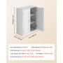 VEVOR Badezimmer Wandschrank Medizinschrank (3 Ebenen) mit 2 Türen & verstellbaren Regalen, Aufbewahrungsschrank über der Toilette zur Wandmontage, Hängeschrank für Küche Toilette weiß