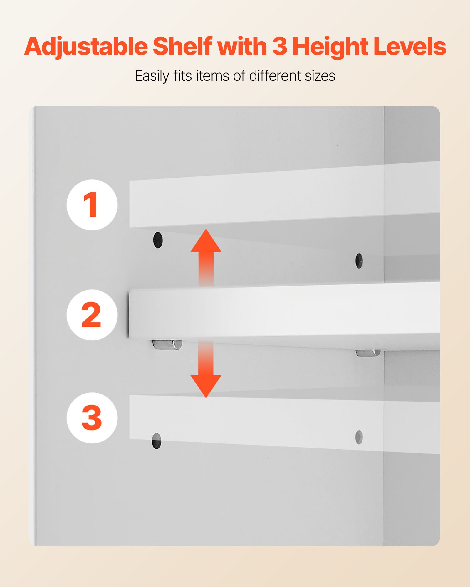VEVOR Badezimmer Wandschrank Medizinschrank (3 Ebenen) mit 2 Türen & verstellbaren Regalen, Aufbewahrungsschrank über der Toilette zur Wandmontage, Hängeschrank für Küche Toilette weiß
