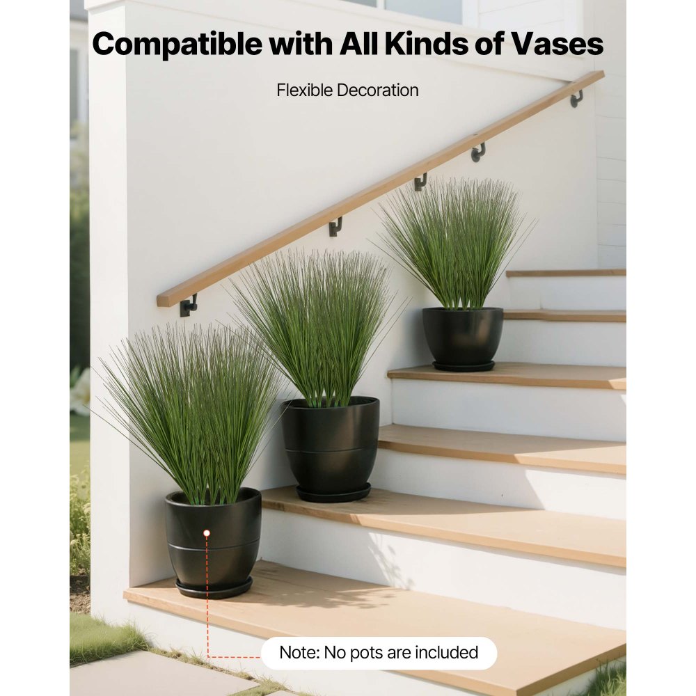 VEVOR Künstliche Graspflanze, 686 mm, künstliches Zwiebelgras, künstliche grüne Sträucher, Premium-PVC für Haus, Garten, Büro, Zimmerdekoration, Einweihungsfeier, 8er-Pack, Grün