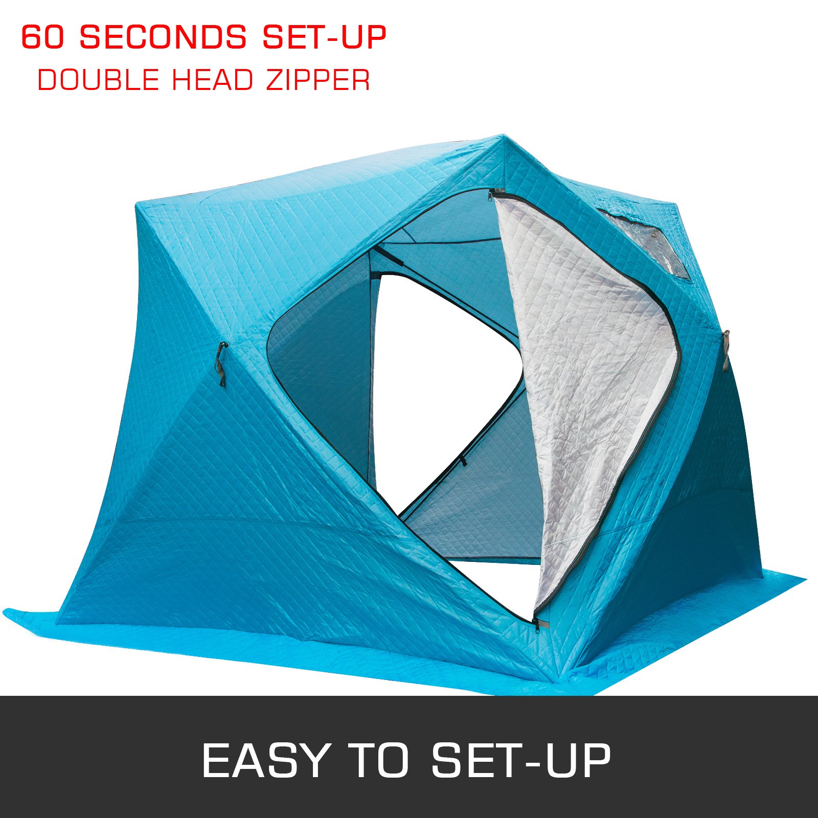 VEVOR 3 Person Ice Fishing Shelter Zelt 210D Oxford Gewebe tragbare Ice Shelter Starke Verdicken Wasserdi