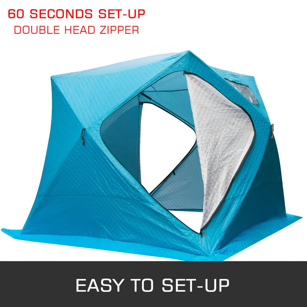 VEVOR 4 Person Ice Fishing Shelter Zelt 210D Oxford Gewebe tragbare Ice Shelter Starke Verdicken Wasserdic