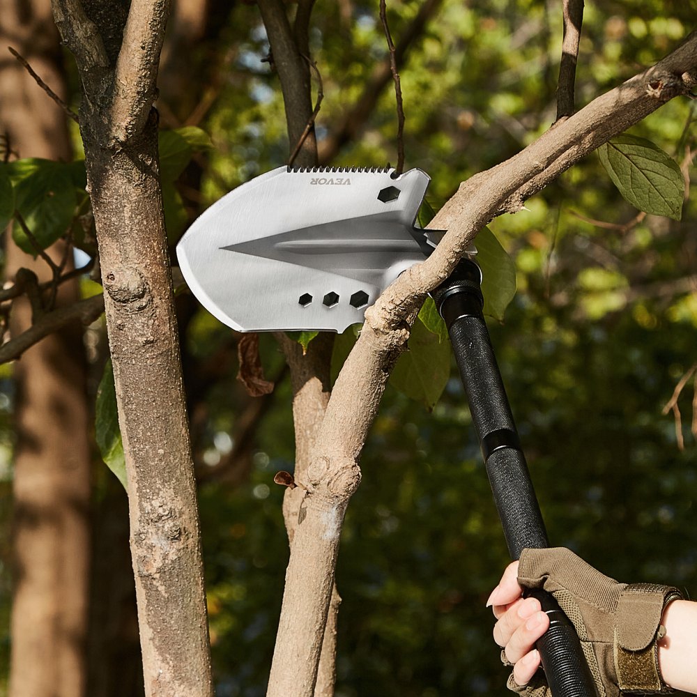 VEVOR Survival-Schaufel 13 in 1 Schaufel, faltbares Multitool 98 cm lange, kompakte Schaufel für Geländefahrten Camping Wandern Outdoor Survivalisten Notfälle