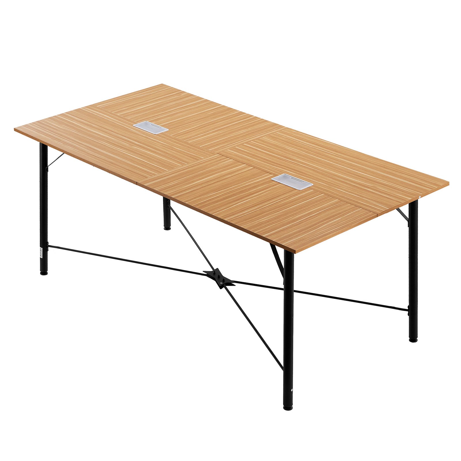 VEVOR Konferenztisch Besprechungstisch für 6-8 Personen 180 x 90 cm (L x B) rechteckiger Kombinationsschreibtisch Meetingtisch Mehrzwecktisch Pausentisch mit Metallbeinen für Büro Konferenzraum
