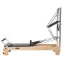 VEVOR Pilates Reformer mit Half Tower 2400 x 735 x 1990 mm aus Ahornholz Ideal für Heimgebrauch & Fitnessstudio, bis 181 kg Belastbar, mit Jumpboard, Federn, Pilates-Box und Verstellbarer Kopfstütze