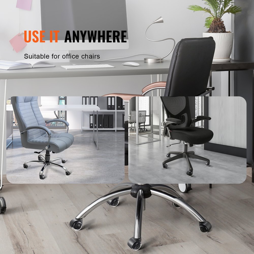 VEVOR Bürostuhl Rollen(5er Set) φ50,8MM Ersatz-Hartbodenrollen aus Polyurethan Schreibtischstuhl Rollen 200kg Tragfähigkeit Drehstuhlrollen Ideal für Bürostühle Gaming-Stühle Drehstühle