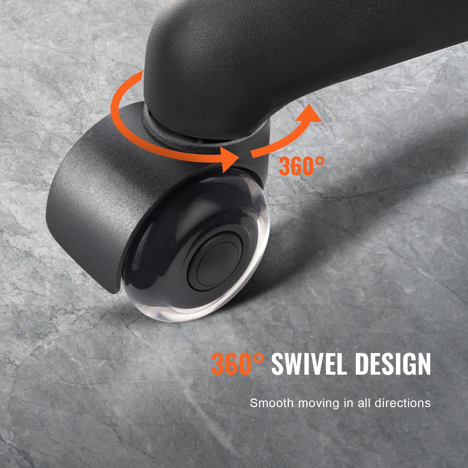 VEVOR Bürostuhl Rollen(5er Set) φ50,8MM Ersatz-Hartbodenrollen aus Polyurethan Schreibtischstuhl Rollen 200kg Tragfähigkeit Drehstuhlrollen Ideal für Bürostühle Gaming-Stühle Drehstühle