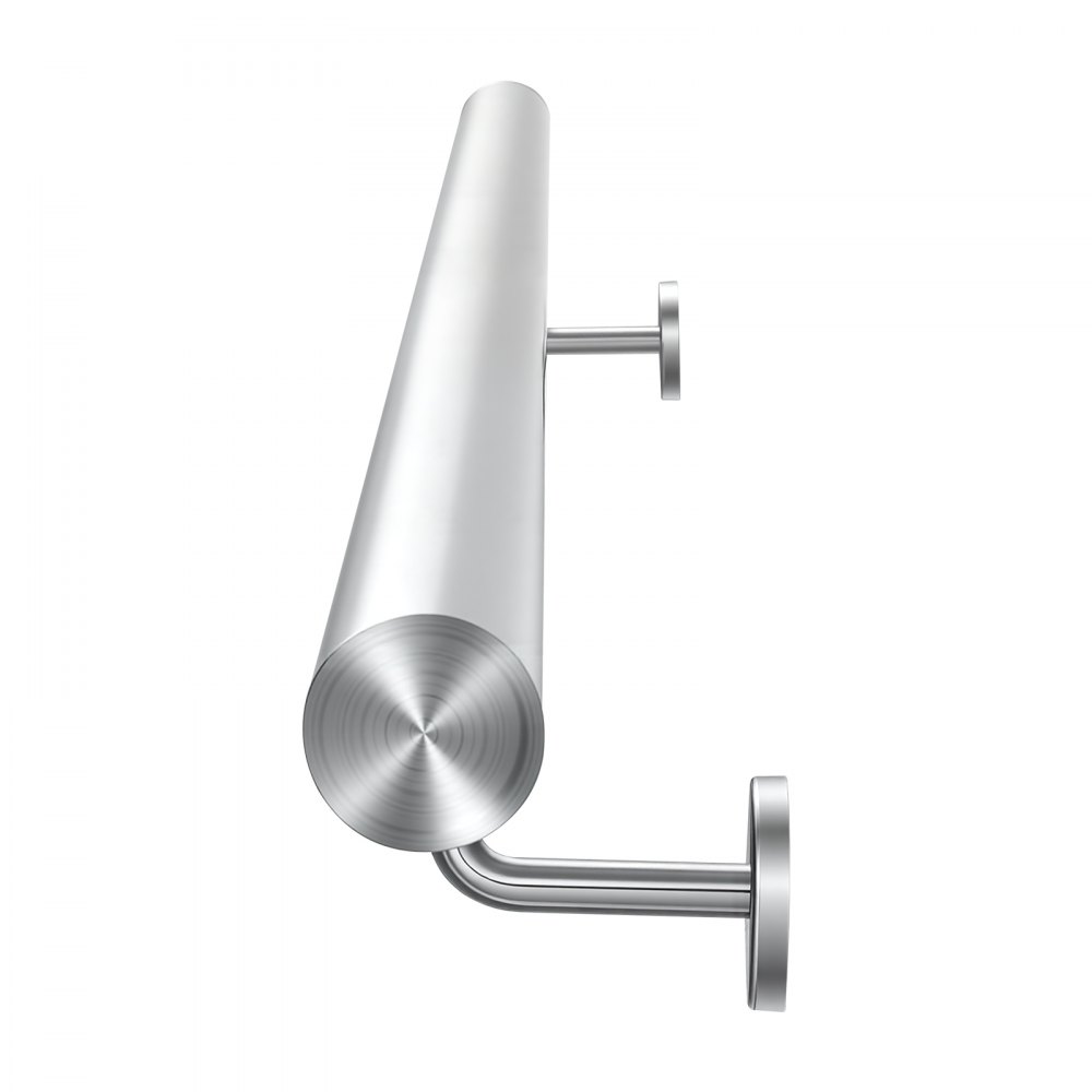VEVOR Wandmontiertes Treppengeländer 1005mm mit 113,4kg Tragkraft Silber, Wandhandlauf für Innentreppen Keller & Flure, Rundrohr aus Edelstahl, Sicherheitsgriff für Senioren, mit Montagematerial