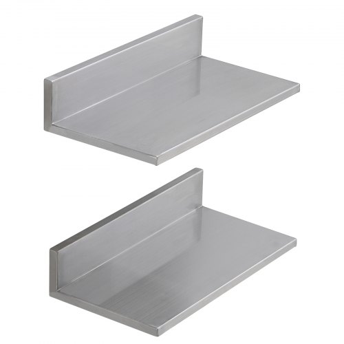 VEVOR Gewürzregal Wandregal 2-teilig, Hängendes Küchenregal 406 x 218 x 85 mm, Schweberegal Edelstahl 20 kg Belastbar, Regalbrett Wandboard