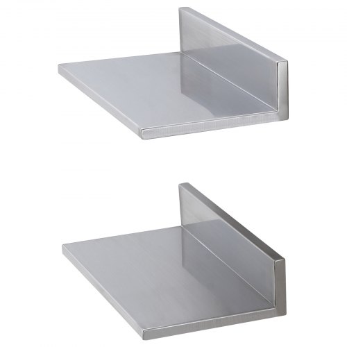 VEVOR Gewürzregal Wandregal 2-teilig, Hängendes Küchenregal 406 x 218 x 85 mm, Schweberegal Edelstahl 20 kg Belastbar, Regalbrett Wandboard